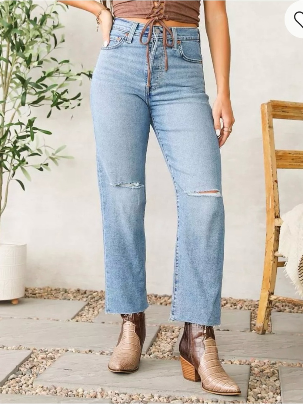 Levi's Ribcage Straight ankle jeans